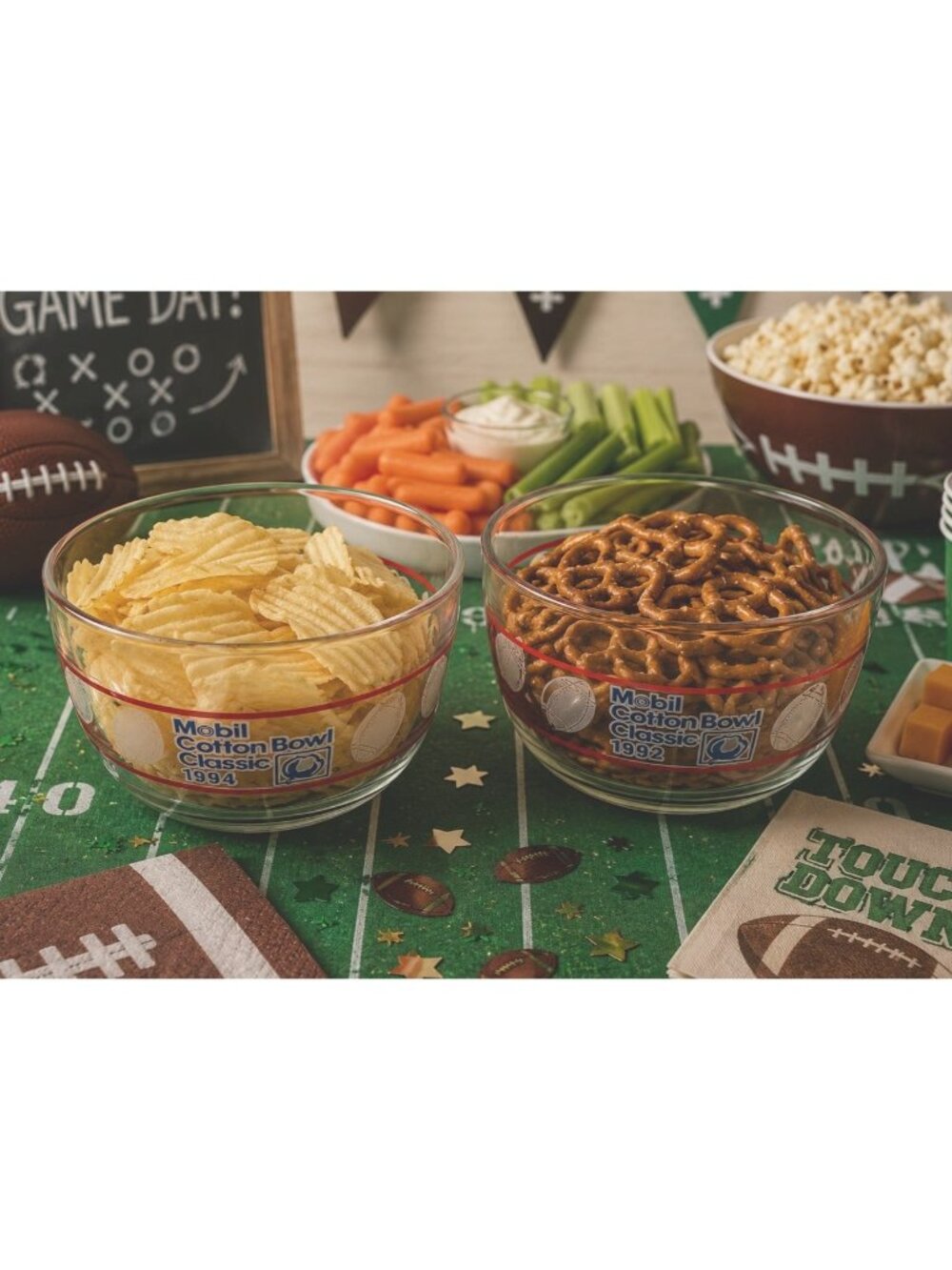 Vintage Football Mobil Cotton Bowl Classic 1994 Glass Snack Candy Cereal Bowl